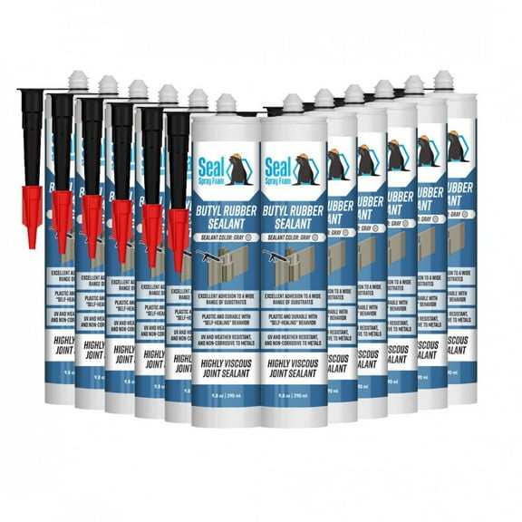 Seal Spray Butyl Mastic Highly Viscous Joint Sealant - Gray - 12/ 10.01 oz Tubes
