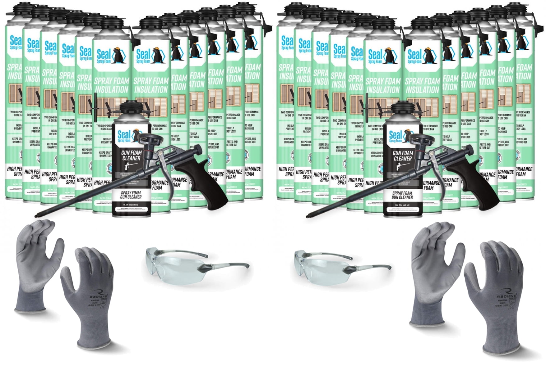 Seal Spray Foam CCI Foam Can Kit w/ 600 Board FT24 Cans, 2 Gun Foam