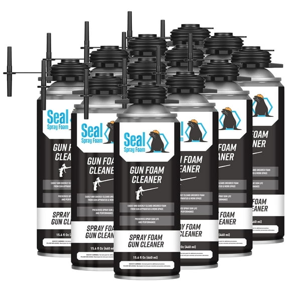 Seal Spray Foam Dispensing Gun Cleaner 15.6 OZ Can (1 Case - QTY 12 CANS)