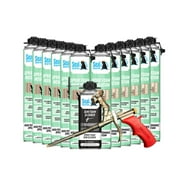 Seal Spray Foam High Performance Insulating Closed Cell Foam Spray Can Kit w/Angled Gun Foam Applicator and 1 Can of Cleaner 300 Board FT-12 Cans