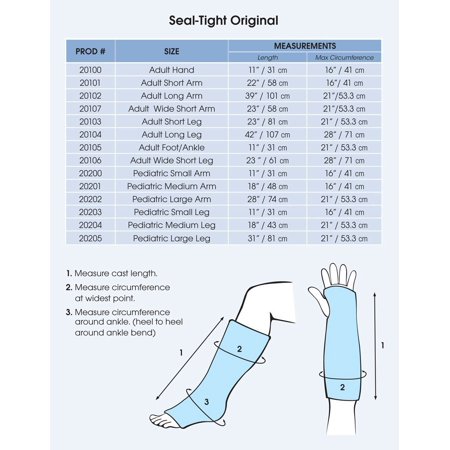 Seal Tight ORIGINAL Cast and Bandage Protector, Best Watertight Protection, Adult Short Arm