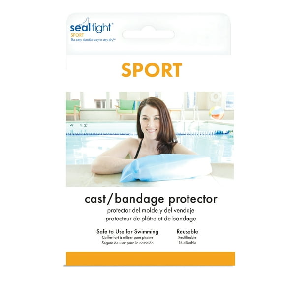 Seal-Tight Sport - Cast Protector for Swimming, Blue, Adult Size for Long Arm, 33"