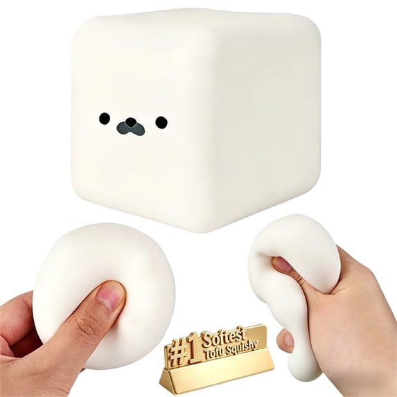 π Seal Tofu Squishy β 2026 New Soft Moldable Dough Fidget Block with Slow Rise Texture, Silky Squeeze Stress Ball for Anxiety Relief (1 Pack)