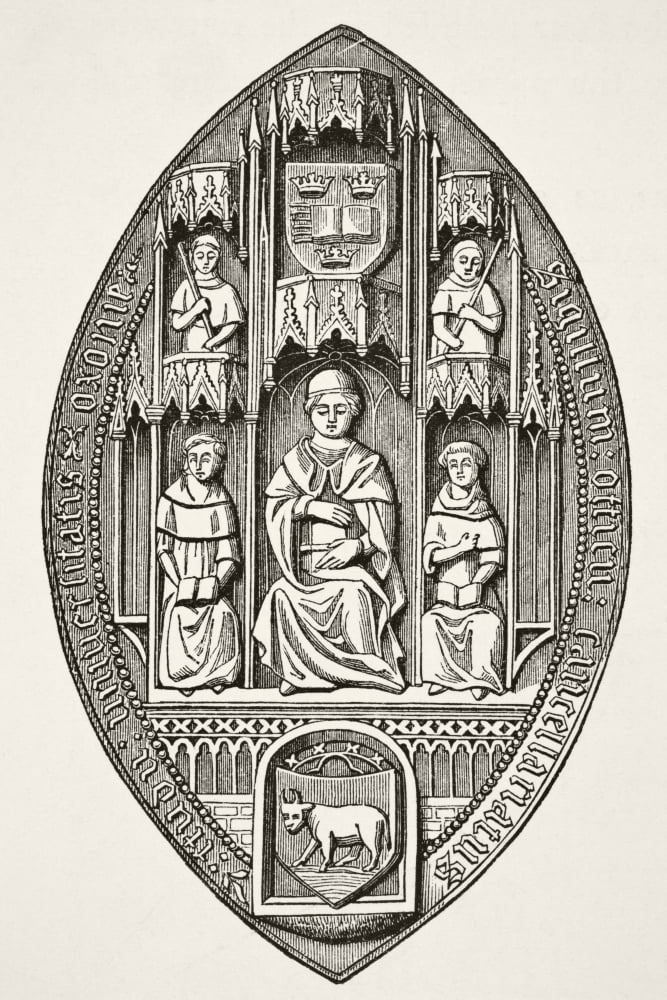 Seal Of The University Of Oxford From Science And Literature In The Middle Ages By Paul Lacroix Published London 1878 Canvas Art - Ken Welsh Design Pics (12 x 18)