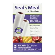 Seal-a-Meal 8" x 12' Vacuum Sealer Bag Rolls, 2-Count Vacuum Seal Rolls for Custom Size Food Storage Bags, Works With Seal-a-Meal and FoodSaver Vacuum Sealer Machines, 24 Feet Total