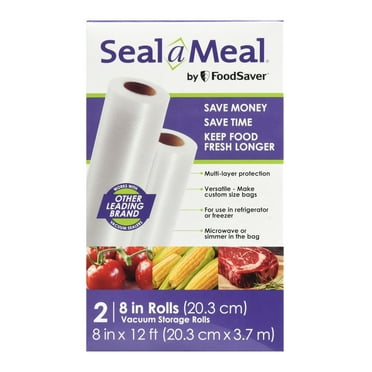 Seal-a-Meal 8"x12' Vacuum Seal Rolls for Seal-a-Meal and FoodSaver Vacuum Sealers, 2 Pack