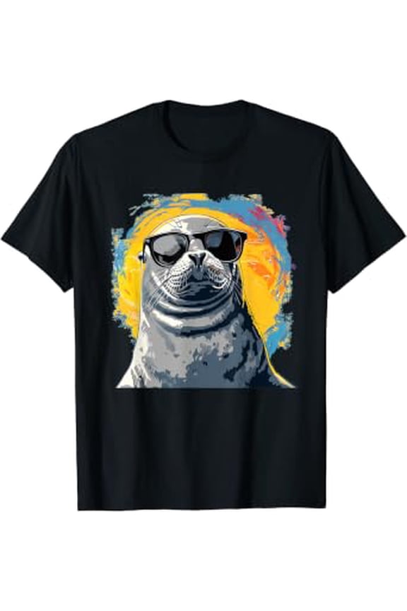 Seal face with glasses for sea animals lovers T-Shirt