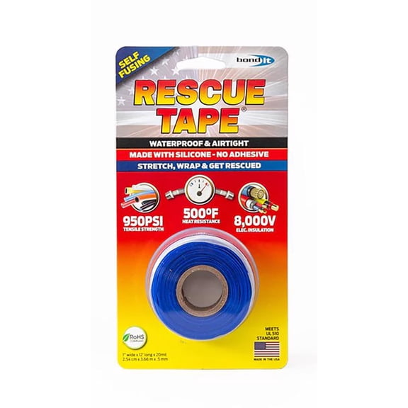 Seal it Services Rescue Adhesive Tape, Silicone, Blue, 1 in. x 12 ft