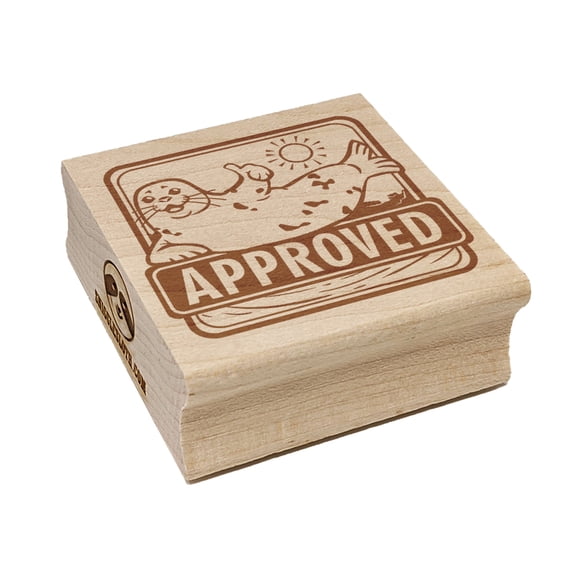Seal of Approval Approved Recognition Teacher Square Rubber Stamp Stamping Scrapbooking Crafting - Small 1.25in