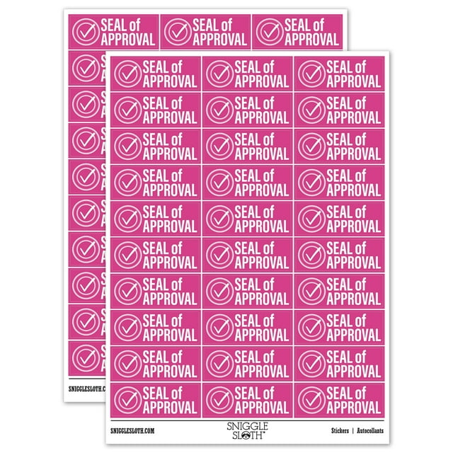 Seal of Approval Check Mark Checkmark Sticker Set - Hot Pink - Matte ...