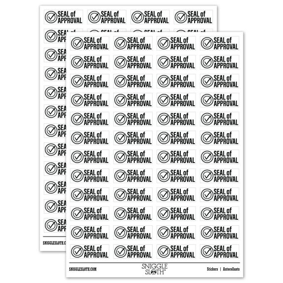 Seal of Approval Check Mark Checkmark Sticker Set - White - Gloss Finish - 1.25" Mini