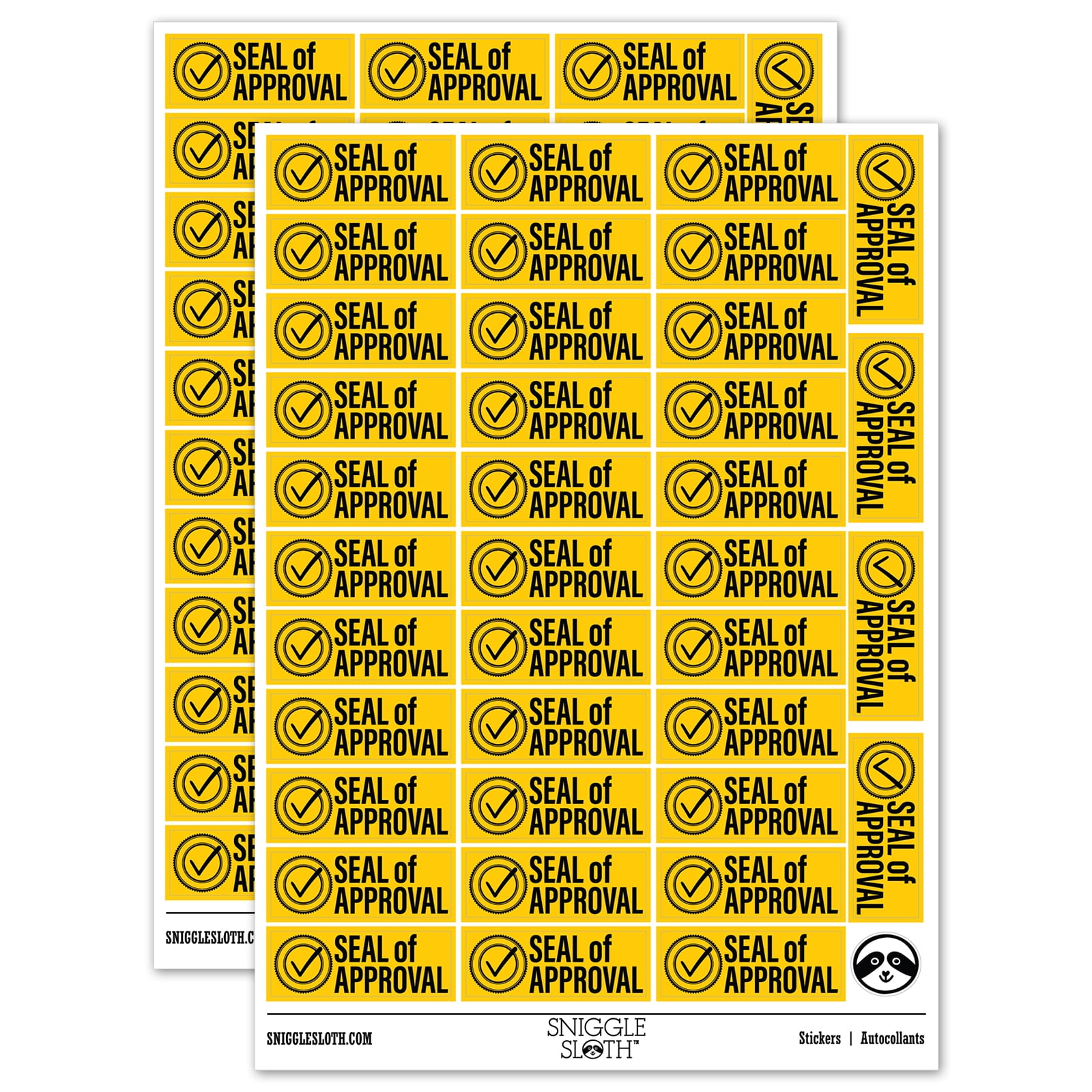 Seal of Approval Check Mark Checkmark Sticker Set - Yellow - Gloss ...