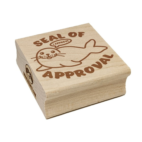 Seal of Approval I Approve Funny Square Rubber Stamp Stamping Scrapbooking Crafting - Small 1.25in