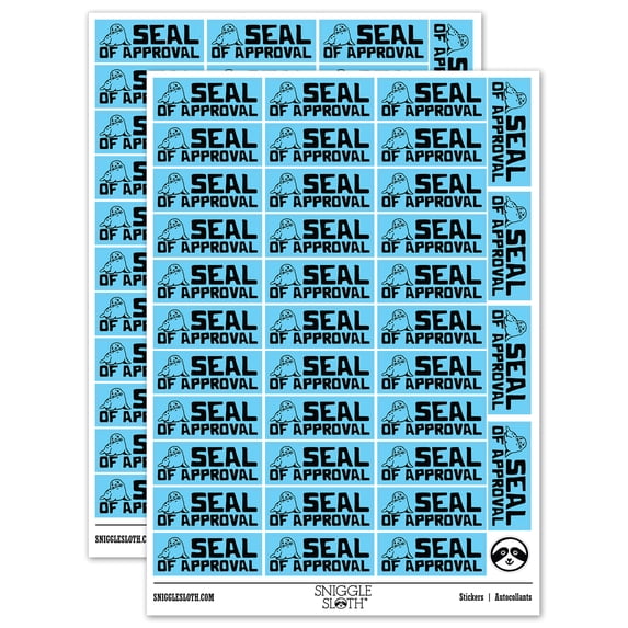 Seal of Approval Teacher Student School Sticker Set - Light Blue - Gloss Finish - 1.5" Small