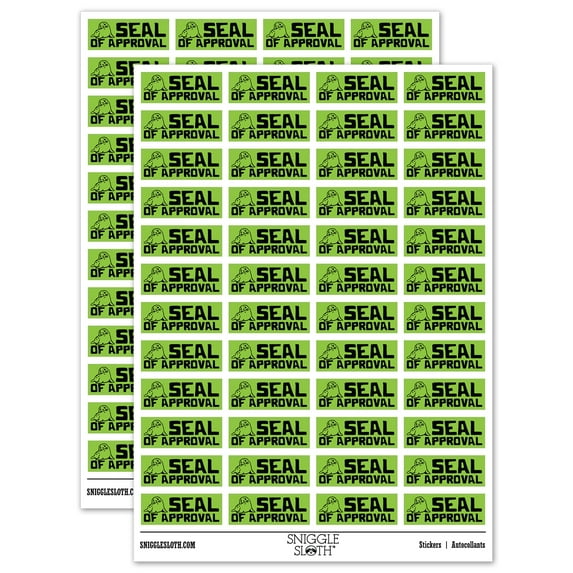 Seal of Approval Teacher Student School Sticker Set - Light Green - Gloss Finish - 1.25" Mini