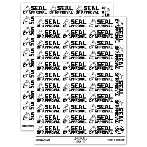 Seal of Approval Teacher Student School Sticker Set - White - Gloss Finish - 1.5" Small