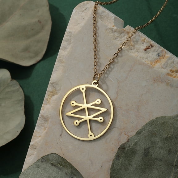 Seal of Azazel Pendant Azazel Sigil Necklace Goetia Solomon Demon Seal Charm Sacred Geometry Jewelry
