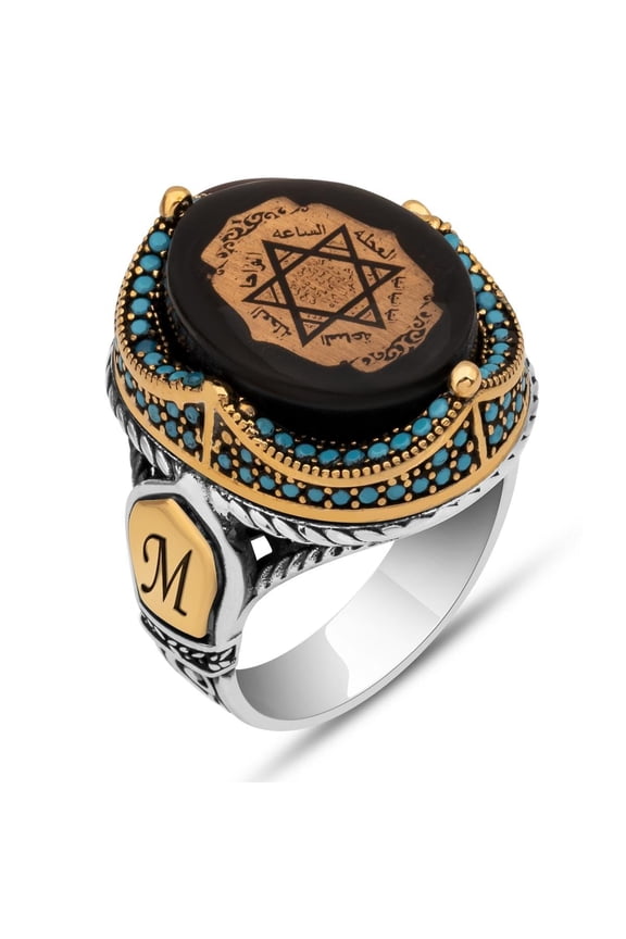 Seal of Solomon-Star of David Ring-Handmade Mens Ring-Aging Style-Signet Ring Mens-Jewelry Gift For Mens-Silver Rings for Men