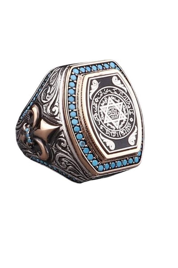 Seal of Solomon-Star of David Ring-Handmade Mens Ring-Signet Ring Mens-Jewelry (12)