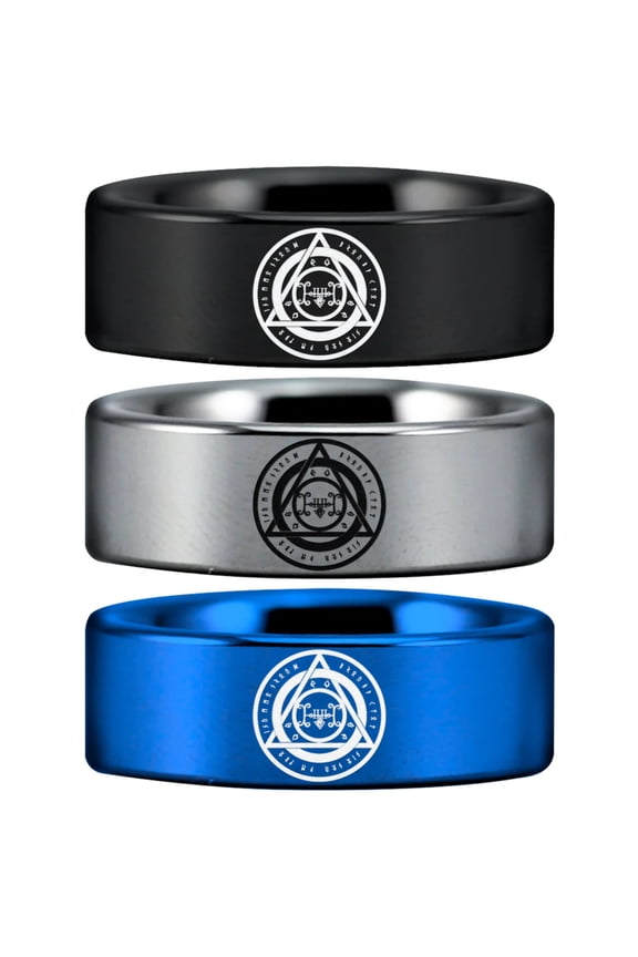 Seal of Solomon Tungsten Carbide Ring