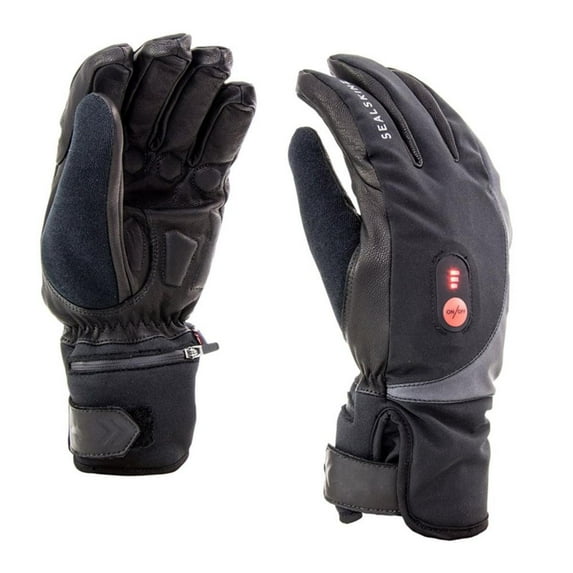 SealSkinz Waterproof Heated Cycle Gloves - Black, Full Finger, Large
