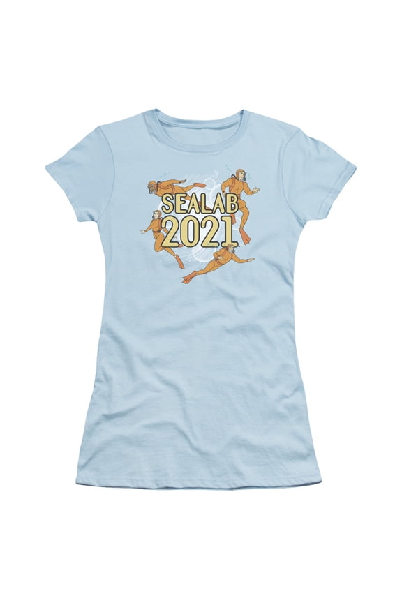 Sealab 2021 Suit Up S/S Junior Women's T-Shirt Sheer Light Blue