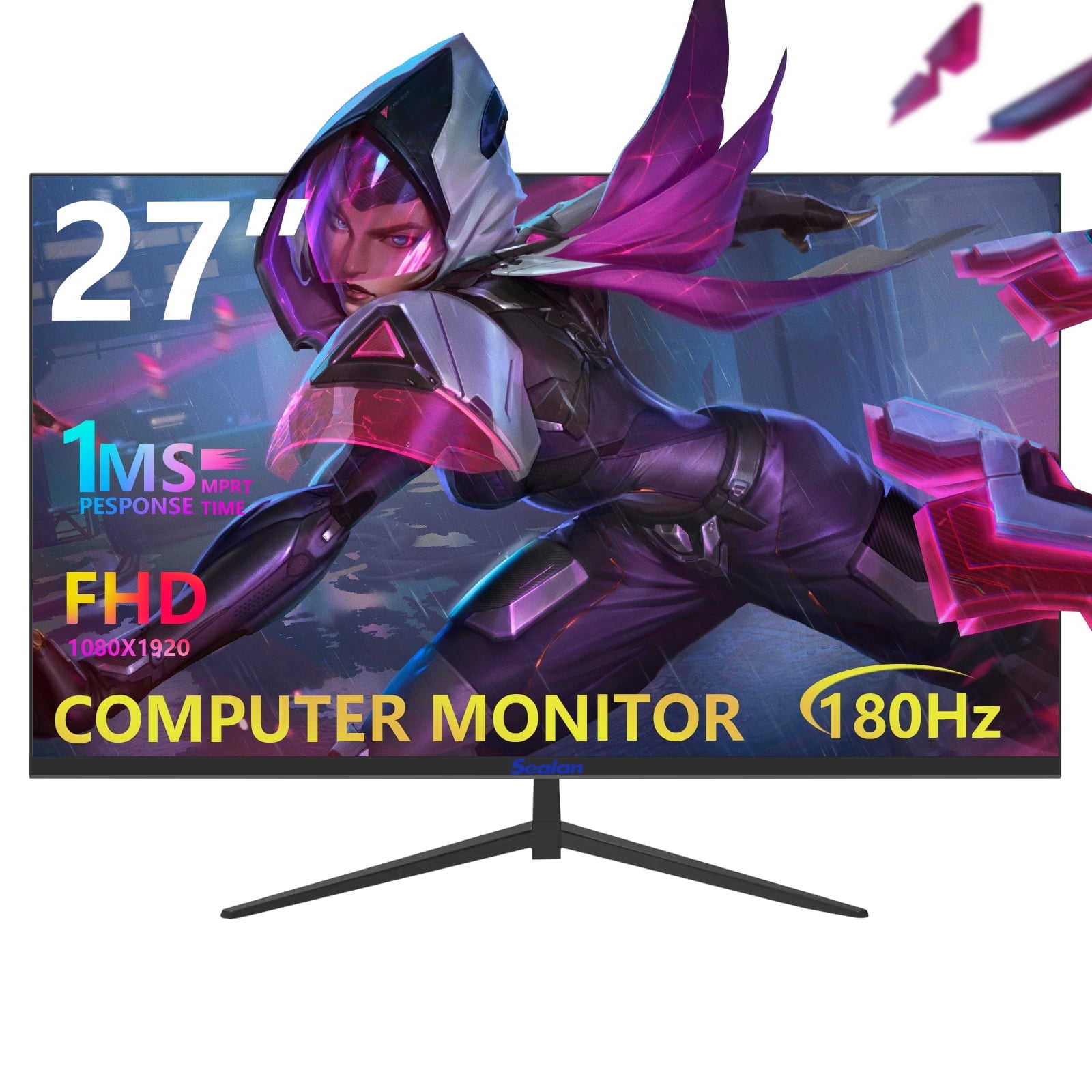 Sealan Gaming Monitor 27 inch 180Hz Full HD AMD FreeSync & Flicker-Free ...