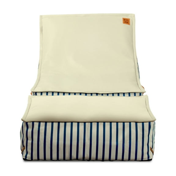 Big Joe Lux Sealander Pool Float and Patio Chair, Navy and Ivory, Premier Mesh, Durable UV Protected Polyester Blend, No Inflation Needed