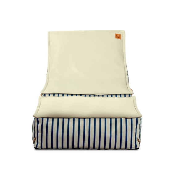 Big Joe Lux Sealander Pool Float and Patio Chair, Navy and Ivory, Premier Mesh, Durable UV Protected Polyester Blend, No Inflation Needed
