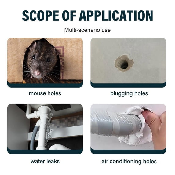 Sealant Mastic Upgrade Repair Sealing Clay Cement Crack Filler Quick Mending Mud For Drain Connection Wall Hole Conditioning Hole(4PCS)
