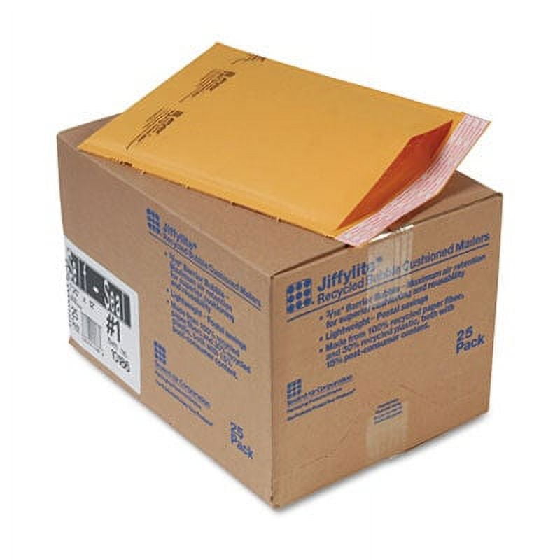 Sealed Air JiffyLite Cellular Cushioned Mailer, #1, 7.25"x12", 25 pack