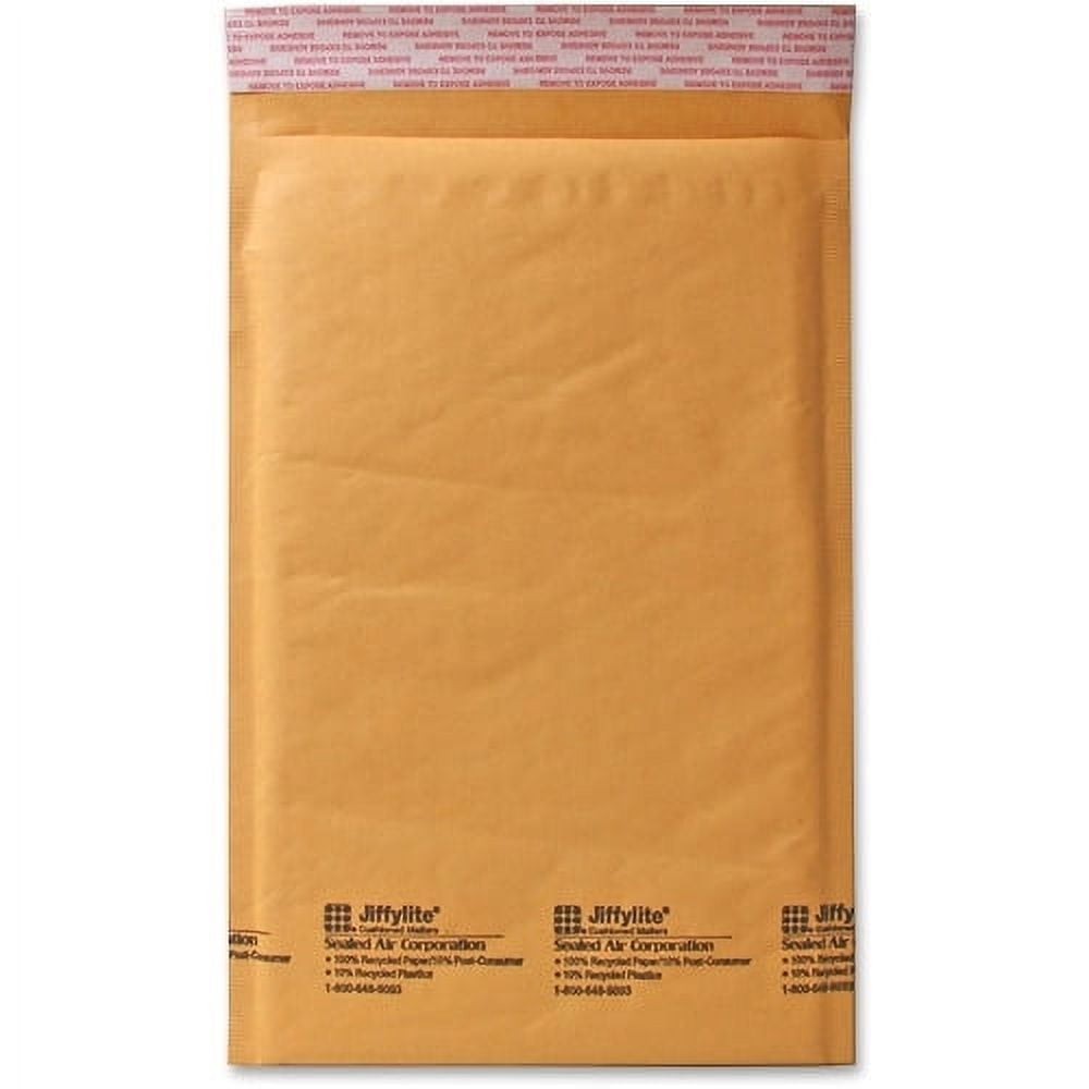 Sealed Air JiffyLite Cellular Cushioned Mailers Bubble - #1 - 7 1/4" Width x 12" Length - Peel & Seal - Kraft - 25 / Carton - Kraft