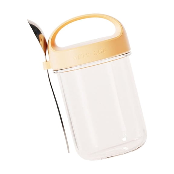 Sealed Breakfast Cup Integrated Spoon Shatter Proof Glass Food Storage Box