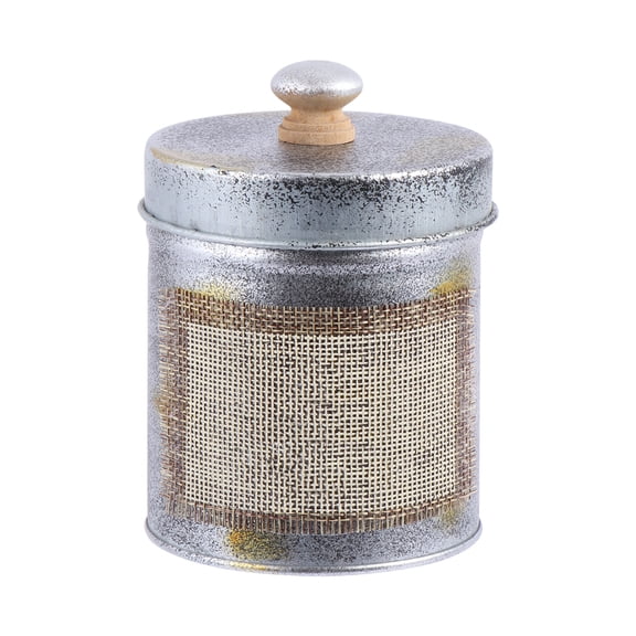 OUNONA Compact Silver Iron Kitchen Canister for Home Storage Easy to Carry