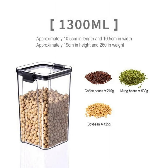 Sealed Glass Storage Jars Clear Glass Food Storage Containers with Airtight Lid Stackable Kitchen Canisters for Candy,Cookie,Rice,Sugar,Flour,Pasta,Nuts and Spice Jars