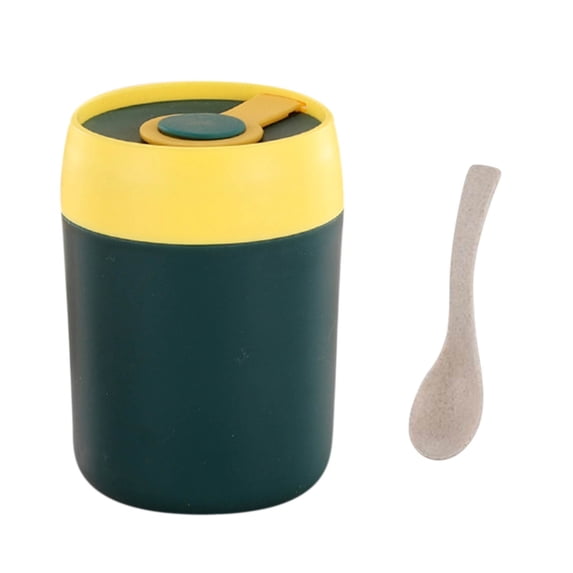 Sealed Insulated Soup Tumbler 16oz, Leakproof Breakfast Cup with Spoon for Oatmeal & Outdoor Activities