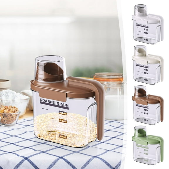 Sealed Jar Kitchen Grain Storage Container Insect Proof Airtight Transparent Fresh Keeping Box for Pantry Organization and Bulk Food Preservation Sopatenor