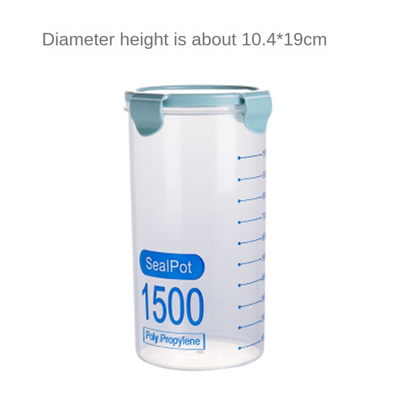 Sealed Jars Graduated Tank Transparent Plastic Cereal Cans Kitchen ...