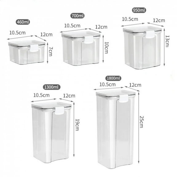 Sealed Jars Kitchen Grain Storage Organizer Large Tank Plastic Moisture-proof Storage Box Household Seasoning Jars Set