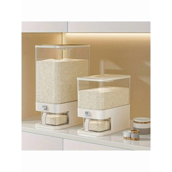 Sealed Moisture-Proof Rice Dispenser - Kitchen Grain Storage Container with Measuring Cup