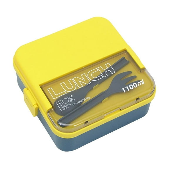 Sealed Plastic Lunch Box - Microwave & Dishwasher Safe, Large Capacity with Cutlery Storage, Leak-proof Design