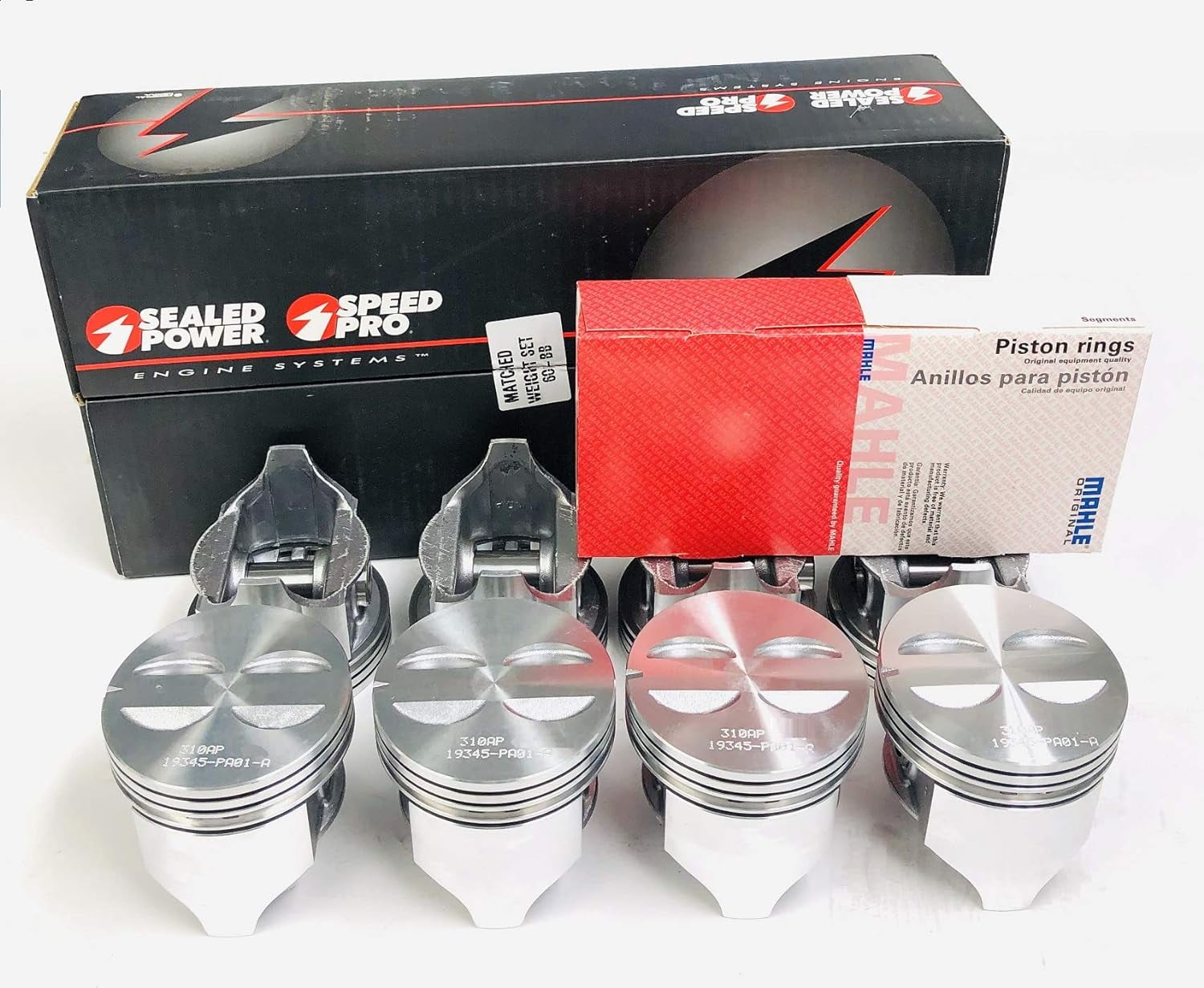 Sealed Power Speed Pro +.060" Cast Flat Top Pistons & Cast Rings Set of