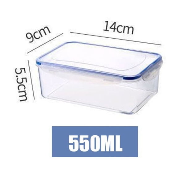 Sealed Rectangular Refrigerator Storage Box with Lid Plastic Trasparent Crisper Food Containers Stackable Microw