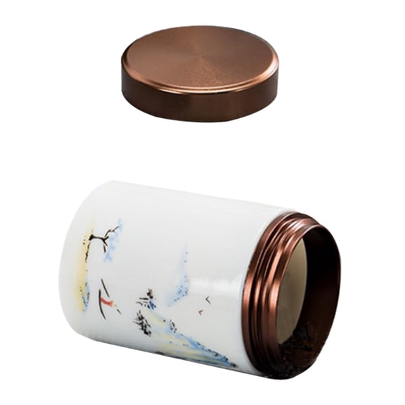 NIAIZEK White Porcelain Tea Storage Jar with Airtight Seal, Ceramic Container for Loose Leaf Tea, Kitchen Pantry Organizer