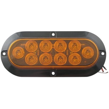 Sealed Waterproof 10 LED Surface / Flange Mount Trailer Lights, Red, Red with Clear Lens, Amber and White with Clear Lens! (STL78AB Amber with Amber LED's Turn/Marker)