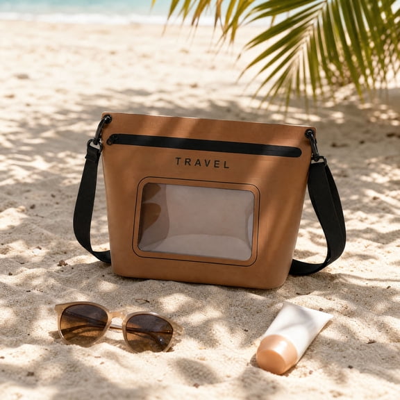 Sealed Waterproof Shoulder Bag, Transparent Touch Screen Phone Bag and Floating Drift Dry Pouch with Zipper for Swimming Beach Rafting Dual Layer Crossbody Water Sports Guard Bag for Outdoor Activity