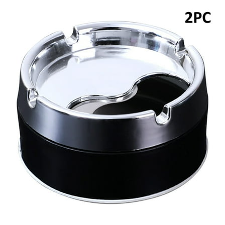 Sealed Windproof Ashtray,Stainless Steel Ashtrays for Cigarettes,Rotating Lid Convenient Smokeless Ashtray Cigar Ash Trays for Patio,Outdoor or Indoor,Home Office Decoration