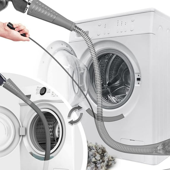 Sealegend 2PCS Dryer Vent Cleaner Kit with Guide Wire Vacuum Hose Attachment Brush Lint Remover Power Washer and Dryer Vent Vacuum Hose Grey