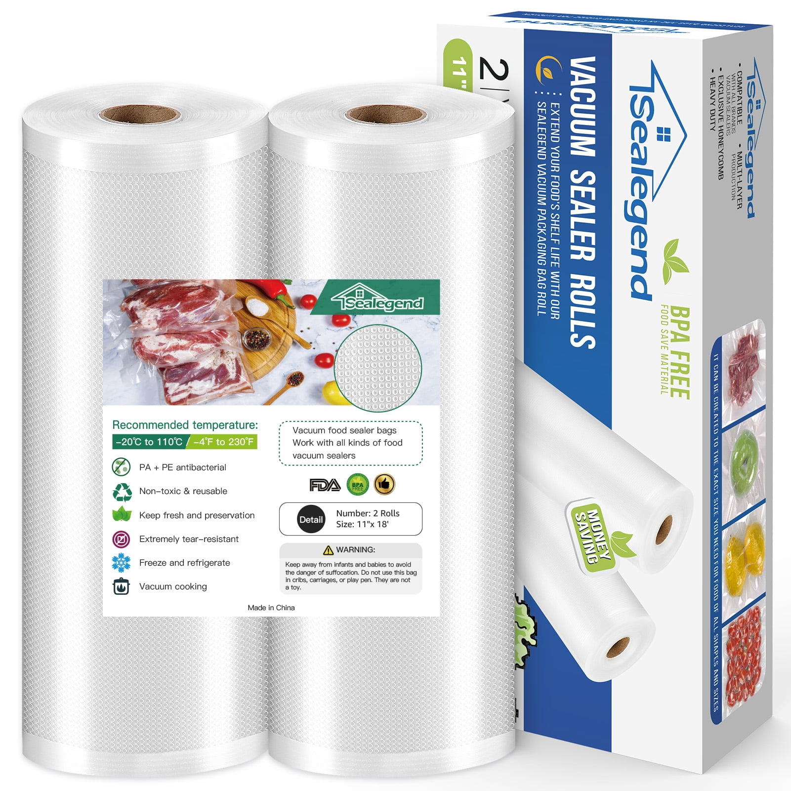 Vacuum Seal Bags For Food Food Saver Bags Rolls Household - Temu