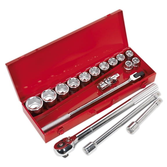 Sealey Ak2597 Socket Set 17Pc 3/4Sq Drive Walldrive Metric